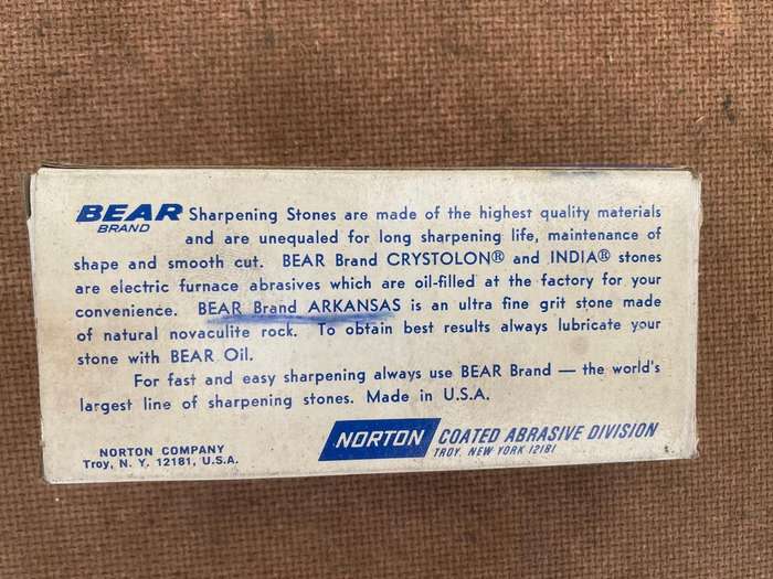 Bear Brand Norton Hard Arkansas Surgical (Very Fine) Multi-Purpose Oilstone.  - 4 x 1 2 x 12 inch.