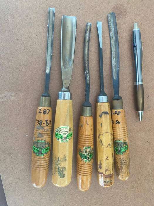 5 Henry Taylor Wood Carving Chisels.