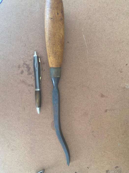 Large 12mm Ward Cast Steel Swan Neck Boxwood Mortise Chisel.