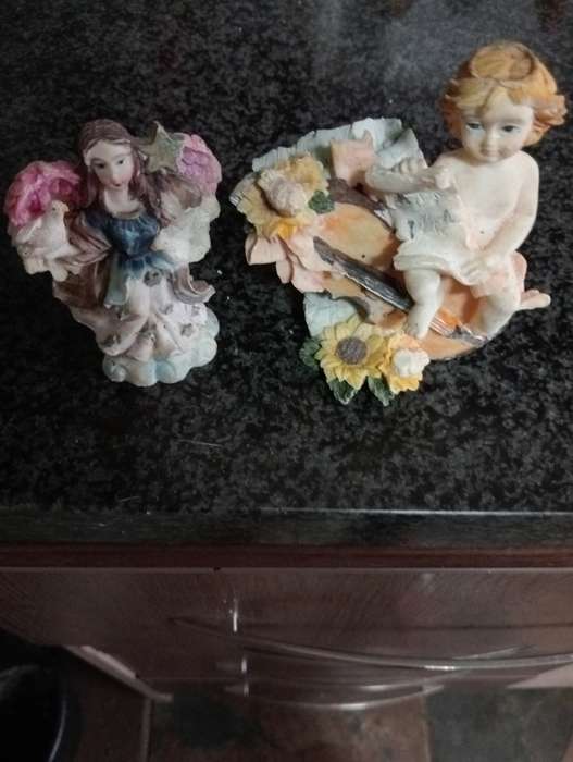 2 Vintage collectable fairy ornaments