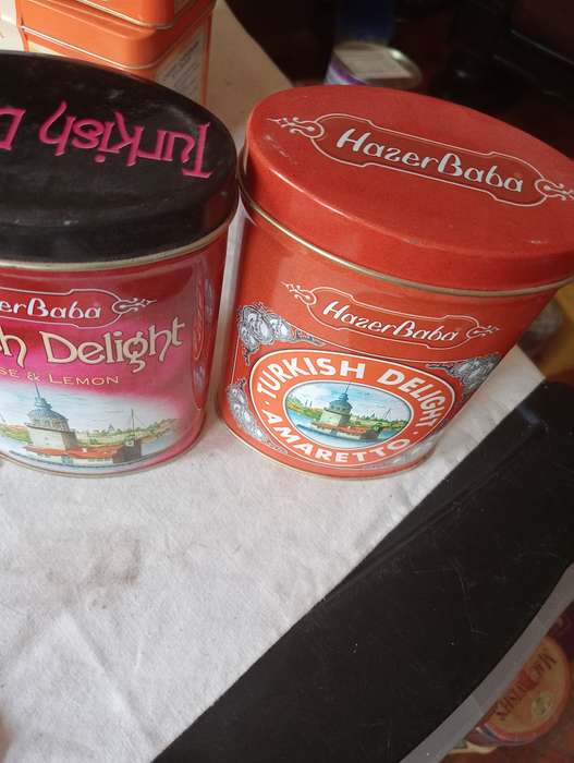 2VINTAGE TURKISH DELIGHT TINS