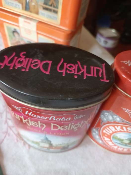 2VINTAGE TURKISH DELIGHT TINS