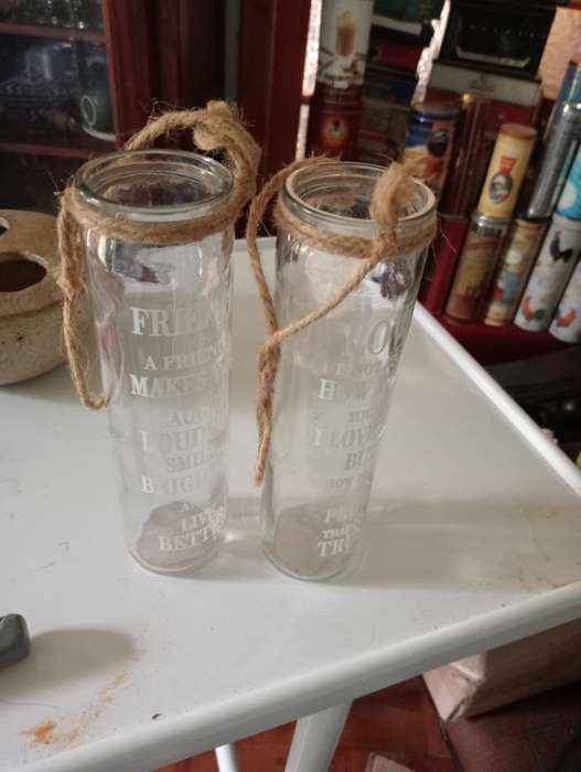 2 VINTAGE HANGING GLASSES