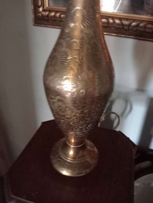 VINTAGE 38CM DETAILED BRASS VASE