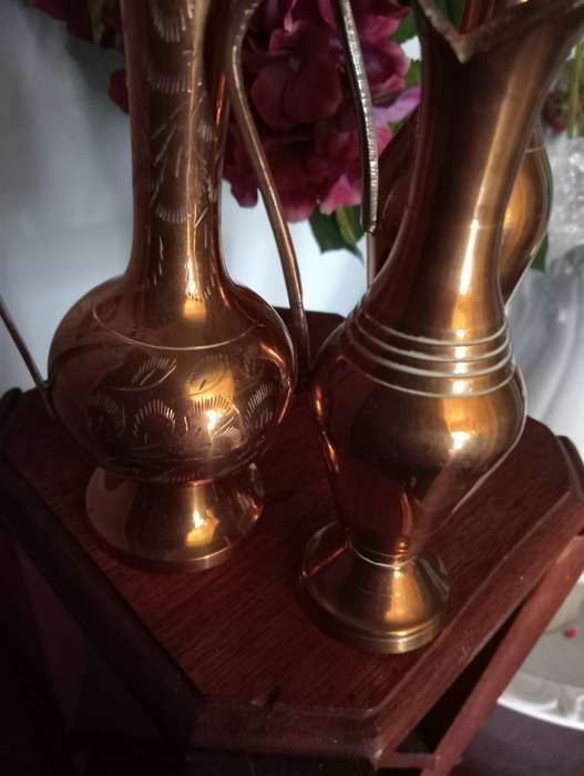 3 COPPER BRASS POTCHERS