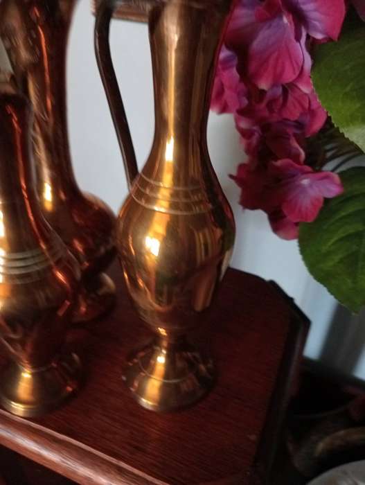 3 COPPER BRASS POTCHERS
