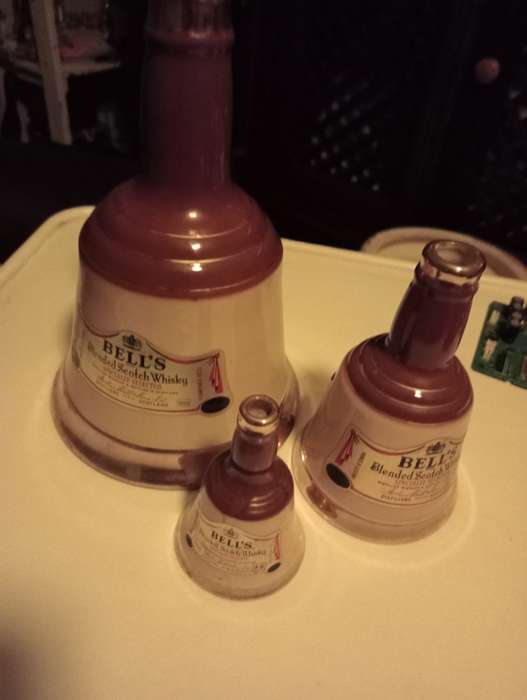 3 VINTAGE WADE BELLS DECANTERS