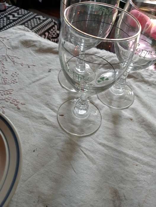 3 VINTAGE IRISH COFFE GLASSES