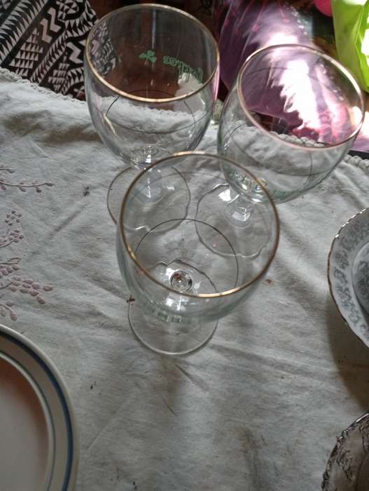3 VINTAGE IRISH COFFE GLASSES