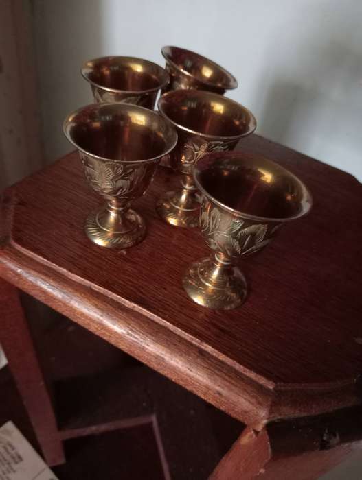 5 BRASS GOBLETS