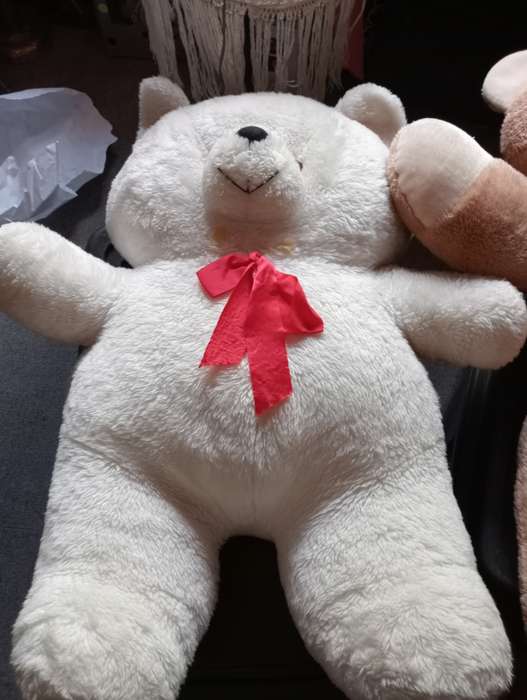 VINTAGE 65CM  STUFFED WHITE BEAR