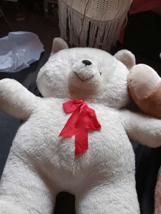 VINTAGE 65CM  STUFFED WHITE BEAR