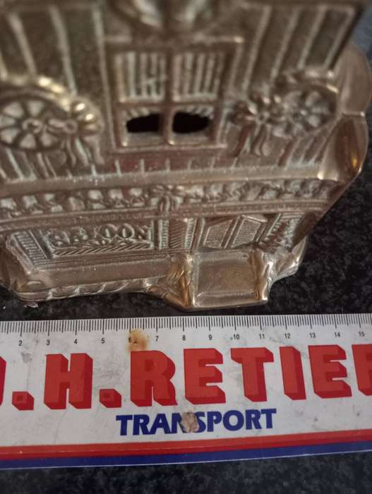 ANTIQUE BRASS HEAVY SALOON CANDLE HOLDER