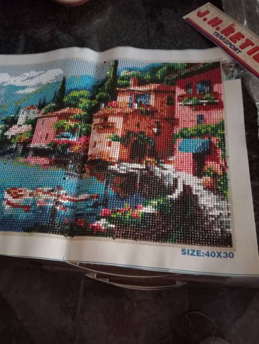 VINTAGE  BEADED TAPESTRY