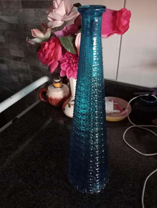 VINTAGE BLUE EMPOLI DECANTER MADE IN ITALY