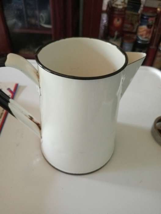 VINTAGE ENAMEL MILK JUG