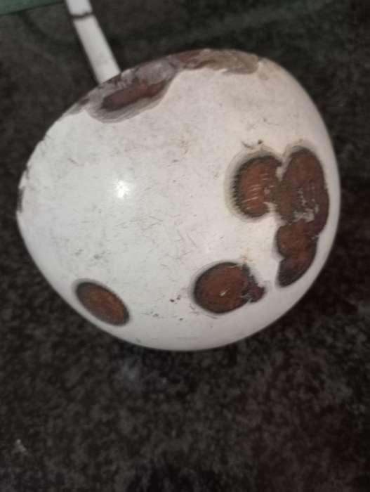 VINTAGE ENAMEL SOUP LADDLE AND STRAINER