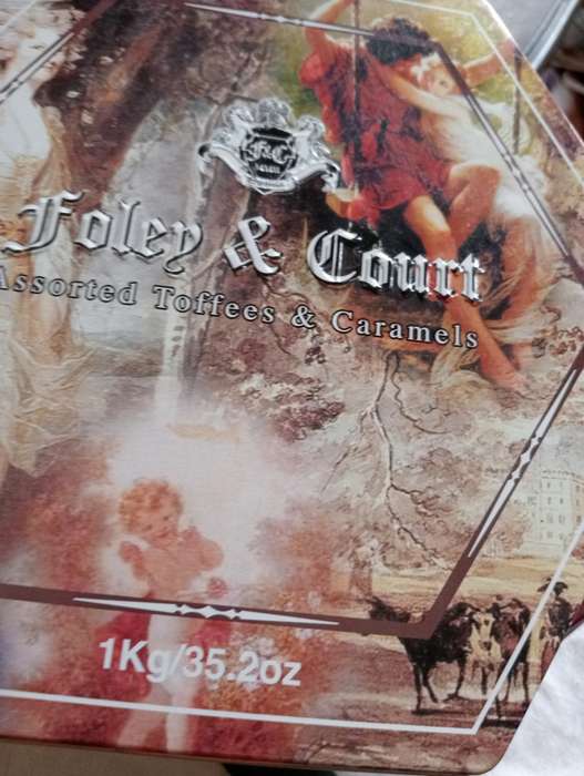 FOLEY AND COURT ASSORTED TOFFEES AND CARAMEL TIN