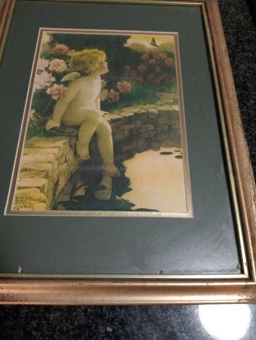 VINTAGE FRAMED PRINT WITH GLASS 2