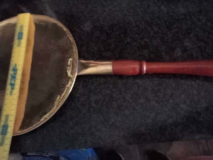 VINTAGE LONG BRASS WALL HANGING UTENSIL