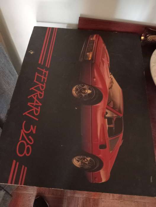 PHOTO FERRARI 328 ON HARDBOARD