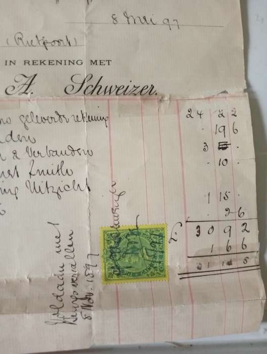 ANTIQUE PURCHASE DOCUMENT FOR  AM KRUGER FOR  THE FARM UITZICHT YEAR  1897