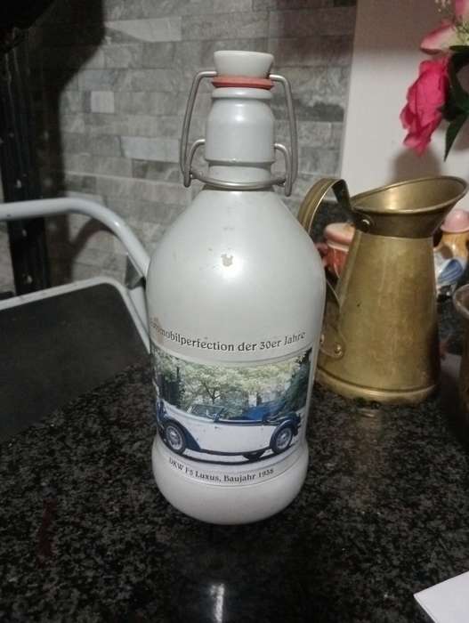 RARE VINTAGE EARTHENWARE FRANZ JOSEPH LUXUS 1938  COLLECTABLE BOTTLE WITH STOPPER