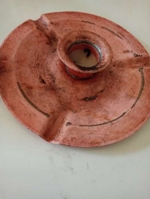 VINTAGE RED CANDLE HOLDER
