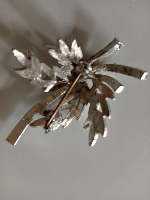 VINTAGE MACASITE FLORAL SPRAY BROOCH