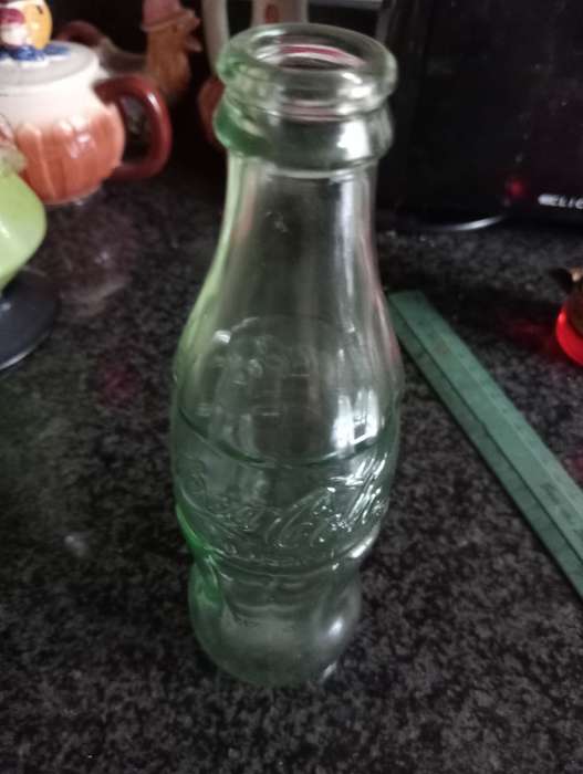 VINTAGE  SMALL GREEN GLASS COKE BOTTLE