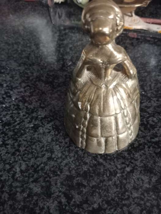 VINTAGE BRASS AND BRONZE VICTORIAN LADY BELL