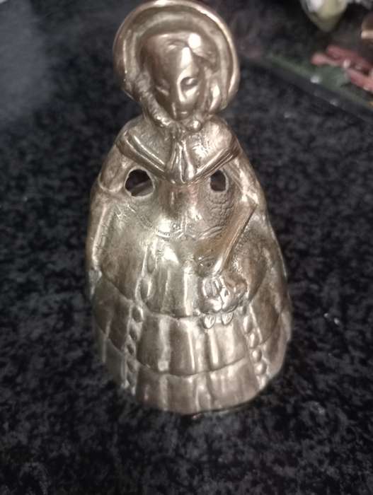 VINTAGE BRASS AND BRONZE VICTORIAN LADY BELL