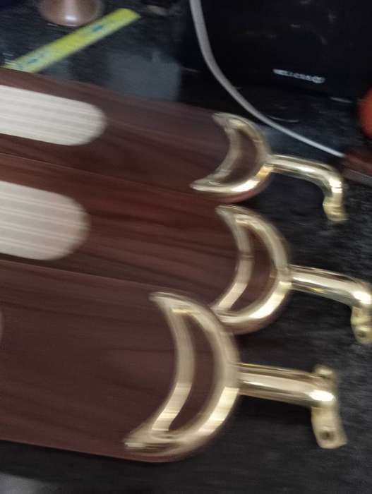 VINTAGE BRASS CEILING LIGHT 4 ARMS AND SHADES WITH BLADES