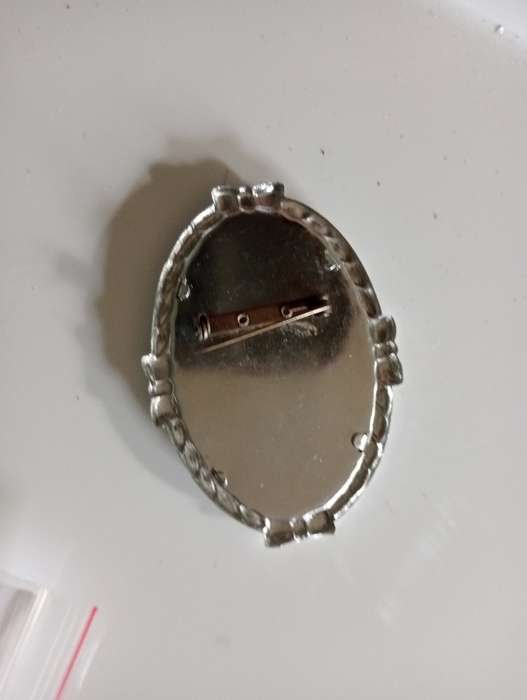 VINTAGE CROSSTITCH SHIP  SILVER PLATED BROOCH