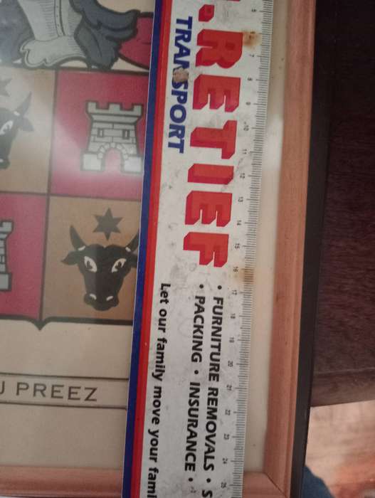 VINTAGE DU PREEZ SURNAME FAMILY CREST  FRAMED WITH GLASS