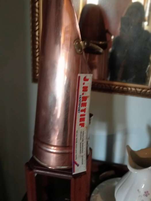 VINTAG RED COPPER COAL SCUTTLE WITH BRASS TRIMMINGS