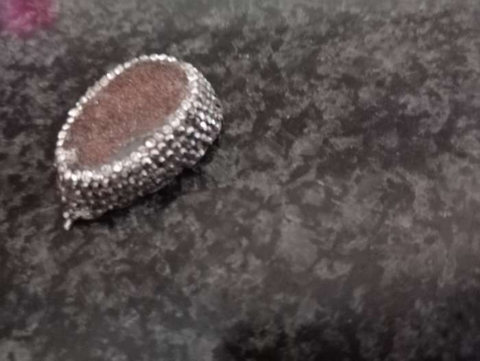 ANTIQUE DRUZY CHRYSOPRASE BROWN GEMSTONE SWAROFSKI CHRYSTALS 925 SILVER PENDANT