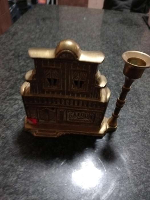 vintage  heavy brass saloon candle holder