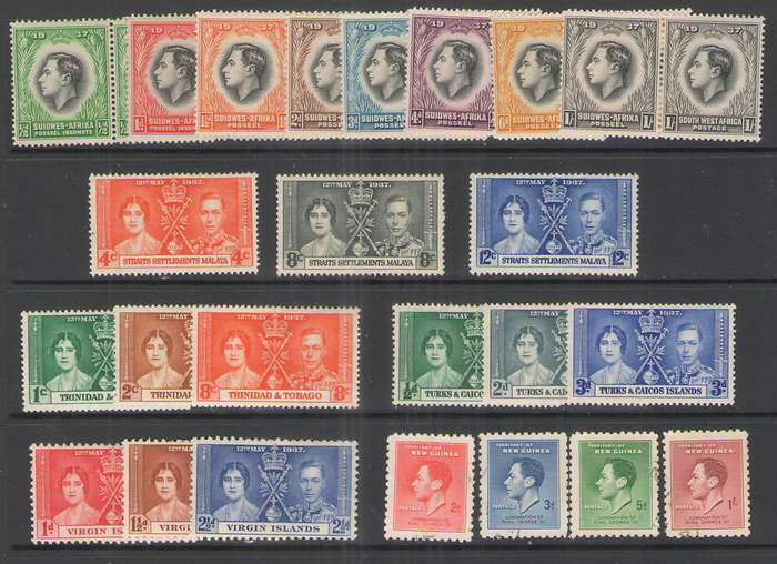 CORONATION ISSUE 1937 (18) SETS N-V LMM INCL SCARCE ST SETTLEMENTS SEE BELOW