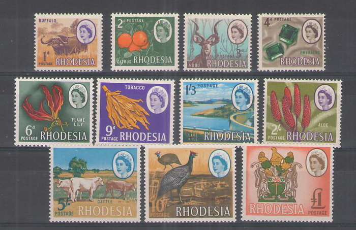 RHODESIA 1966 DEFINITIVE ISSUE MARDON PRINTING UMM