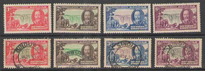 SOUTHERN RHODESIA SILVER JUBILEE UMM SET AND VFU NICE CANCELS CV R1500
