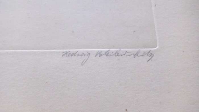 An original etching by international artist Hedwig Brecher Eibuschitz
