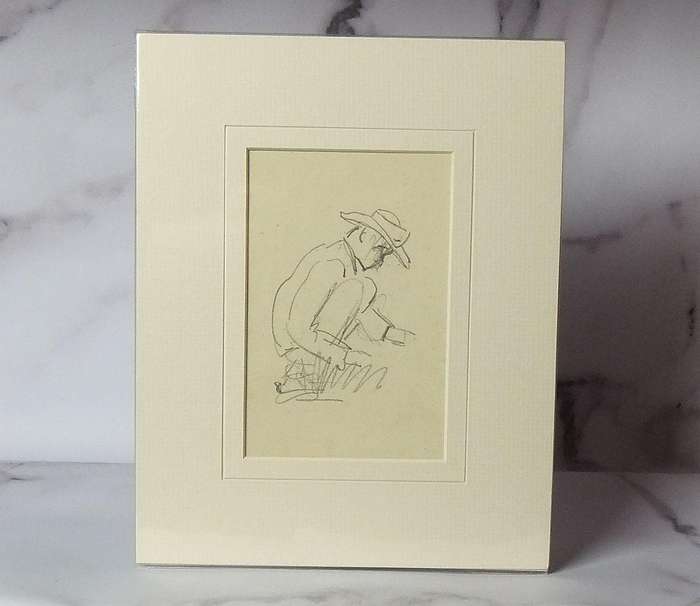 An original pencil sketch by international artist Hedwig Brecher Eibuschitz " figure study "