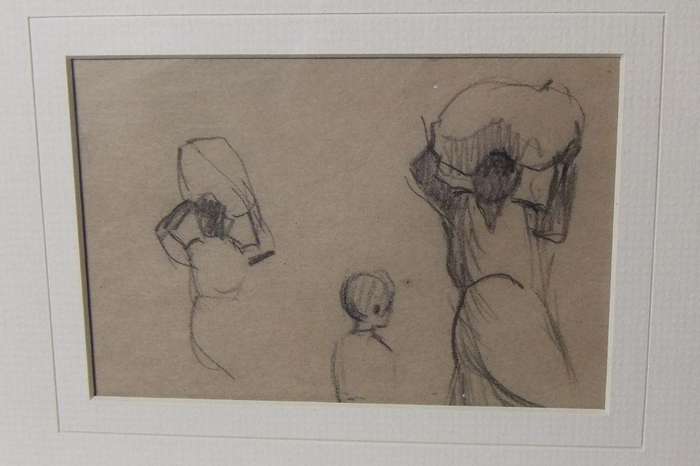 An original pencil sketch by international artist Hedwig Brecher Eibuschitz " figure study "