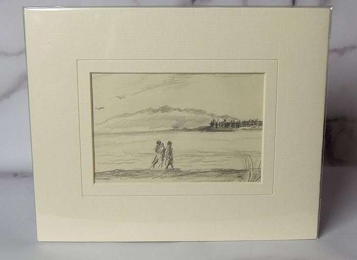 An original pencil sketch by international artist Hedwig Brecher Eibuschitz " landscape study "