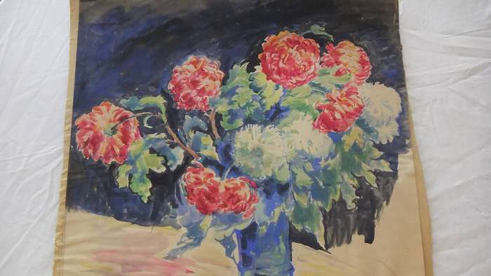 An original still life watercolour painting by international artist Hedwig Brecher Eibuschitz