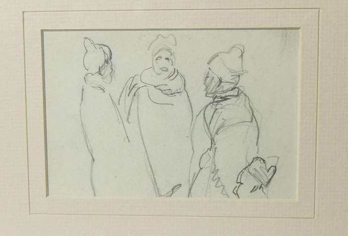 An original pencil sketch by international artist Hedwig Brecher Eibuschitz " figure study "