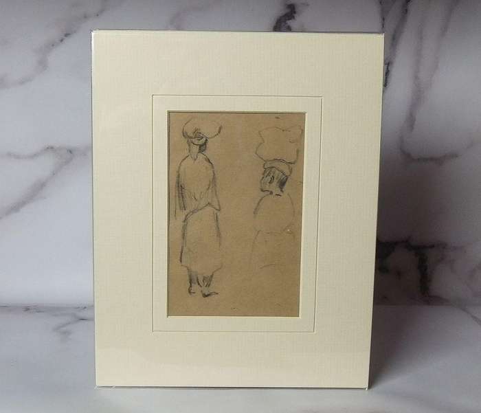 An original charcoal sketch by international artist Hedwig Brecher Eibuschitz " figure study "