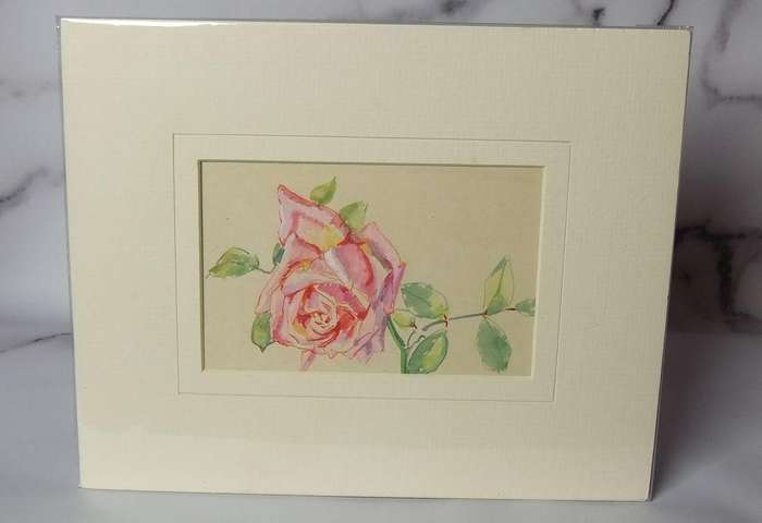 An original watercolour painting by international artist Hedwig Brecher Eibuschitz "rose study "
