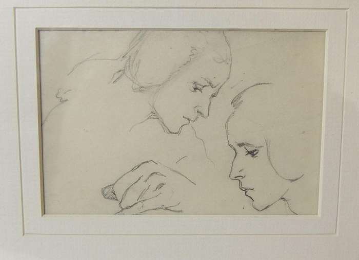 An original pencil sketch by international artist Hedwig Brecher Eibuschitz " figure study "
